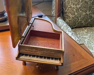 Vintage Thorens Grand Piano Swiss Music Box Gold Cigarette