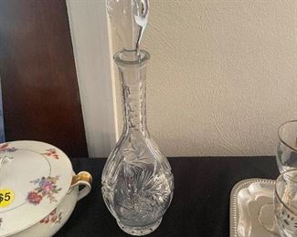 Cut Glass Wine Decanter 