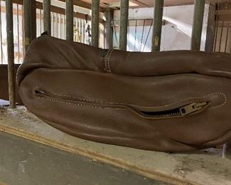 Horse Western Horse Trail Riding Saddle Leather Cantle Bag Brown