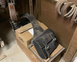 Black Leather Saddle Bag