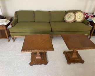 Classic Drexel Mid Century Modern Sofa with Walnut Base - Beautiful Shape 