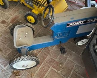 Vintage Ford TW-35 Pedal Tractor Ride On and Trailer Cart