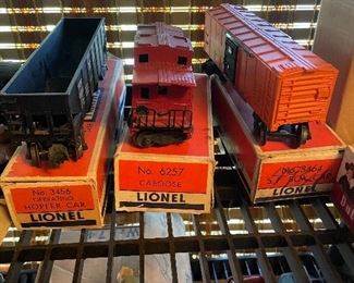 Lionel Trains 3456 Hopper Car - Lionel 6257 Red Caboose Train Car - Lionel NYC Box Car #3464 O Gauge Train Freight Car