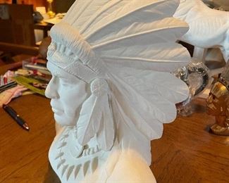 Ceramic Native American Indian Chief Bust