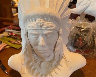 Ceramic Native American Indian Chief Bust