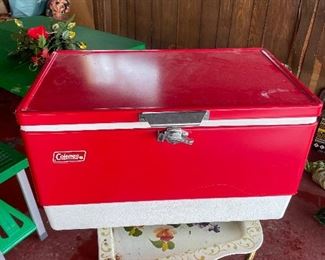 Vintage Red Coleman Cooler Ice Chest USA