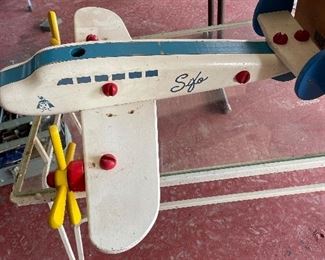 Vintage Wooden Airplay Build Toy