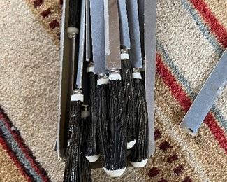 Set of molly.schulz12@gmail.com Stainless Steel Faux Antler Handle Steak Knives Made In Japan Vintage