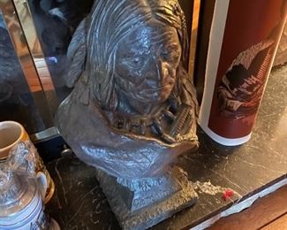 Vintage Cast Iron Geronimo Bust