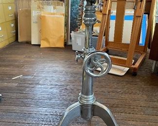 Vintage Industrial Cranking Cast Iron Drafting Table Office Study Easel Art