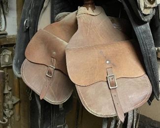 Western Leather Saddle Horn Trail Bags
