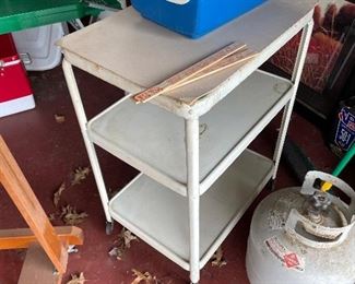 Vintage Metal Utility Cart on Wheels