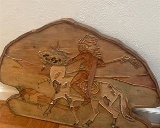 Native American Paintings on Wood Carving 