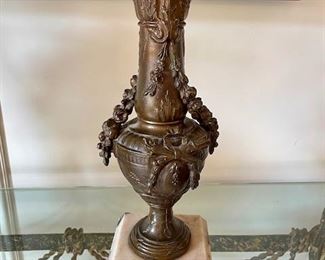 Antique French Marble Bronze Clock & Vases 3 of 3 $795