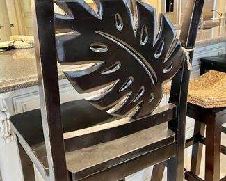 3 Palm Leaf Bar Height Chairs $295