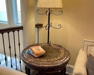 Round Table $300  Metal Table Lamp $75