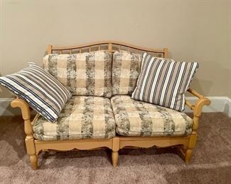 Wooden Loveseat $325