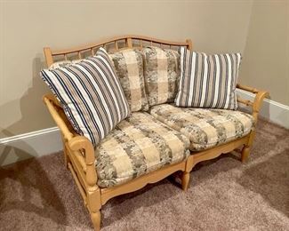 Wooden Loveseat $325