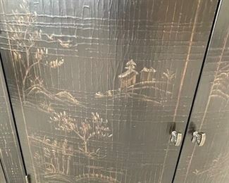 SOLD!!! Ethan Allen Black Asian Style Console $895