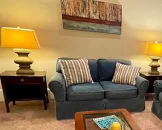 Blue Jean Slipcovered Loveseat $300