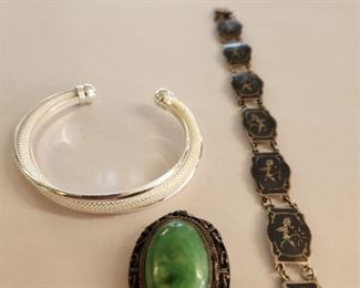 Sterling silver bracelets and pendant