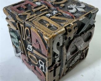 SHELDON ROSE MCM Alpha Sculpt Metal Typeset Cube

