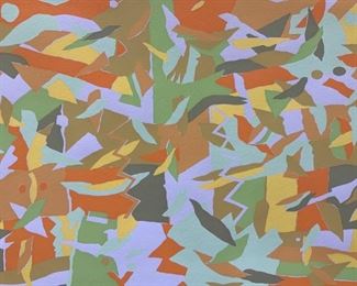 Douglas LEICHTER Signed Blue Harmony Screen Print
