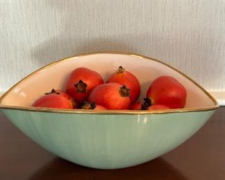 Decorative Bowl with Faux Pomegranates 