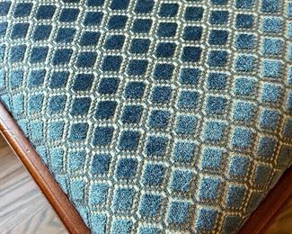 fabric detail-Blue Velvet Honeycomb Pattern