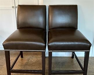 (4) Ethan Allen Bar Stools with Nailhead Trim