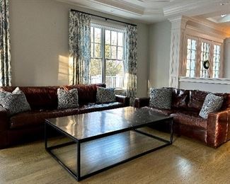 Restoration Hardware Leather Sofa & Loveseat