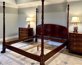 Baker Furniture 4-Poster King Bed Frame with Giant Paw Feet