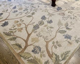 Design Center Wool Rug with Vines and Trees