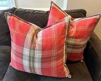 (2) Pottery Barn Down Pillows (red)