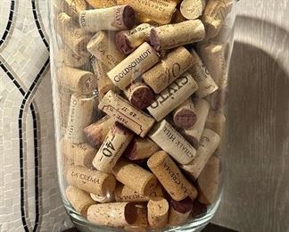 Vase Filled with Wine Corks