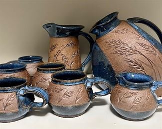 Signed Art Pottery Set