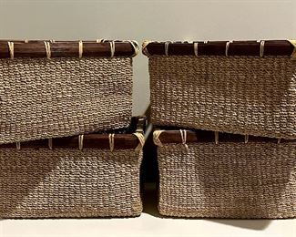 (4) Woven Storage Baskets
