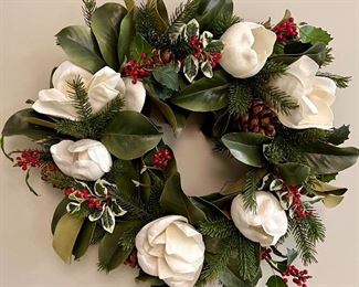 (2) Magnolia Holiday Wreaths