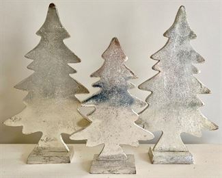 (3) Silver Xmas Trees