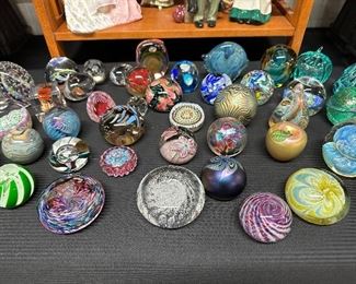 A Large Collection of Gorgeous signed Paperweights