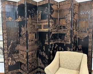 7’ 8 panel oriental screen
