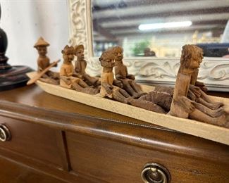 Primitive Tribal Canoe, made of wood