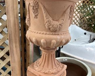Terra Cotta Planter and Plant Stand, one of two available