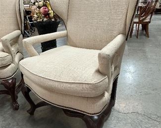 Closer look at the Pair of Queen Anne Style Armchairs by Baker Furniture
