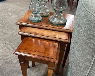 Set of Beautiful Nesting Tables, Heavy Glass Candle Holders