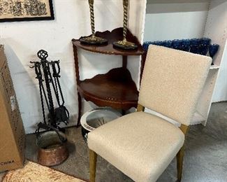 Wooden Corner Shelf, MCM Side Chair