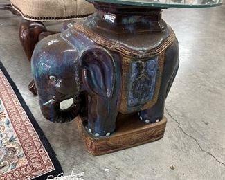 Unique Elephant Table with Glass Top