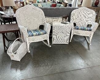 In very good- condition wicker rockers