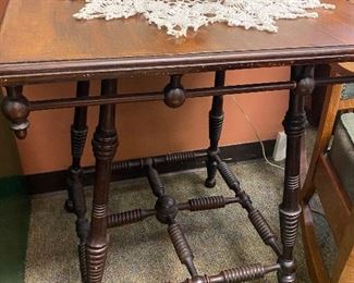 Antique Stick and Ball Fire Turned Parlor Table