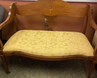 Beautiful Upholstered Antique Settee